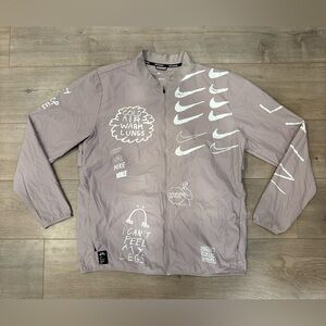 NIKE NATHAN BELL RUN TRACK JACKET AJ7759-033 STOW WINDBREAKER GREY MENS L